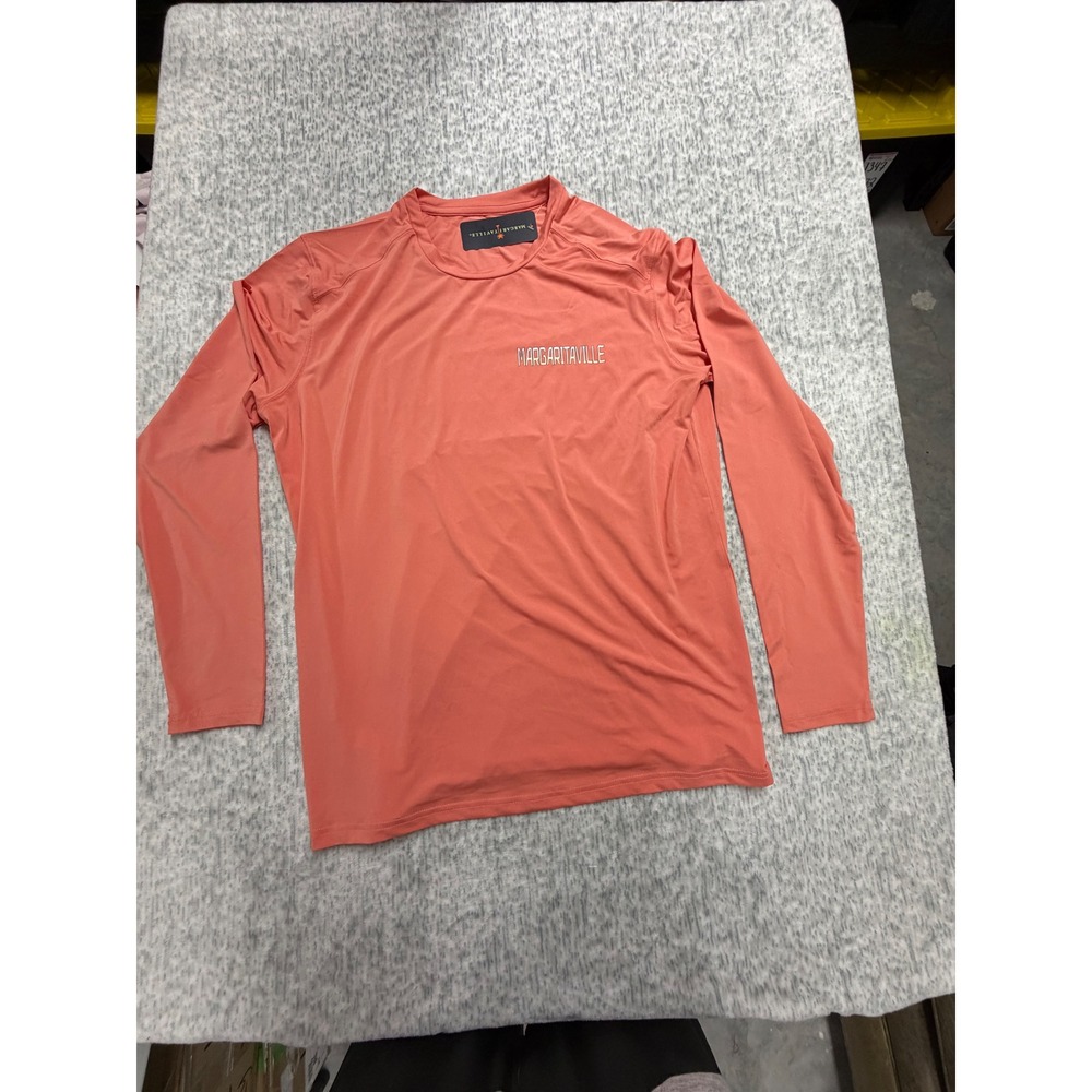 Margaritaville‎ Mens Long Sleeve Performance Shirt Coral UPF 50 Small NEW